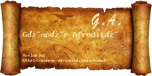 Gáspár Afrodité névjegykártya