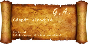 Gáspár Afrodité névjegykártya